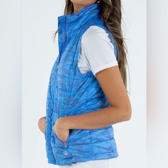 Blue Quilted Puffer Vest STRAIGHT DOWN “cloud vest” $122 nwt new - Picture 4 of 11